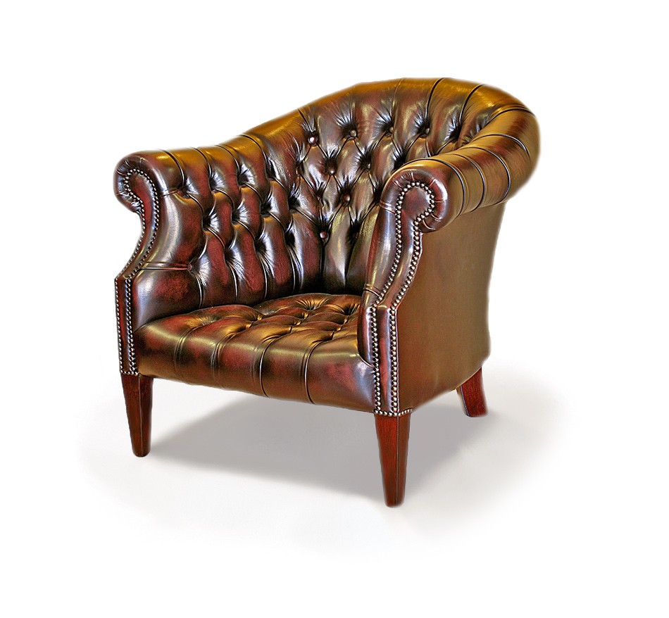 Tiffany Tub Handmade Leather Chesterfield Chair Extra Wide
