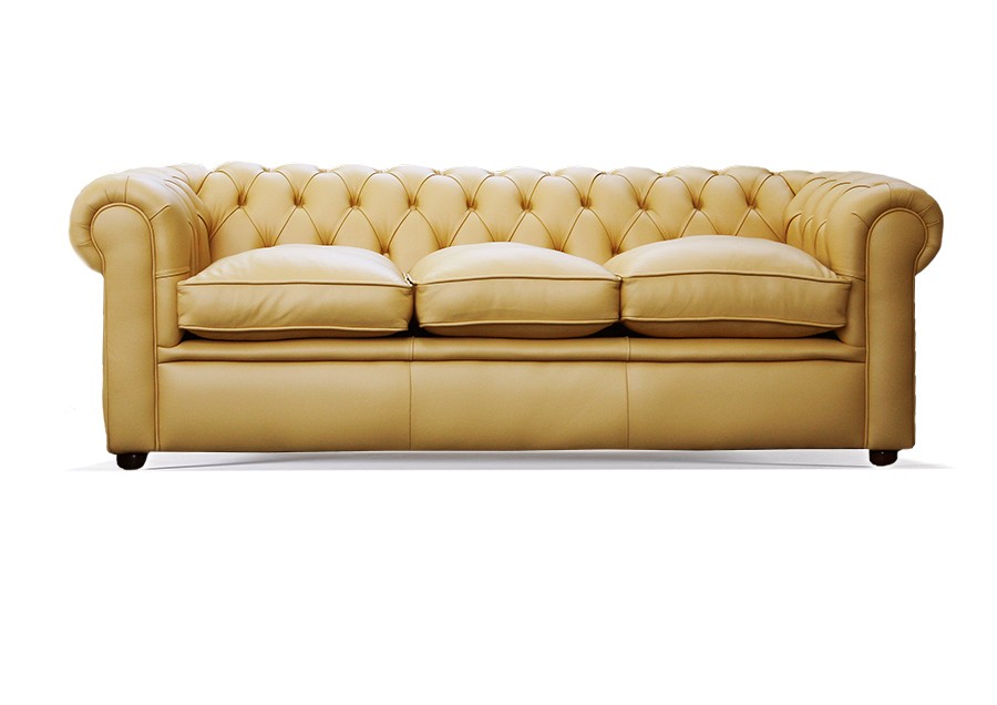 Farnworth Traditional Handmade English Leather Chesterfield Sofa