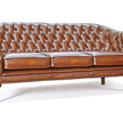 Tiffany 3 seat Chesterfield English Leather Sofa