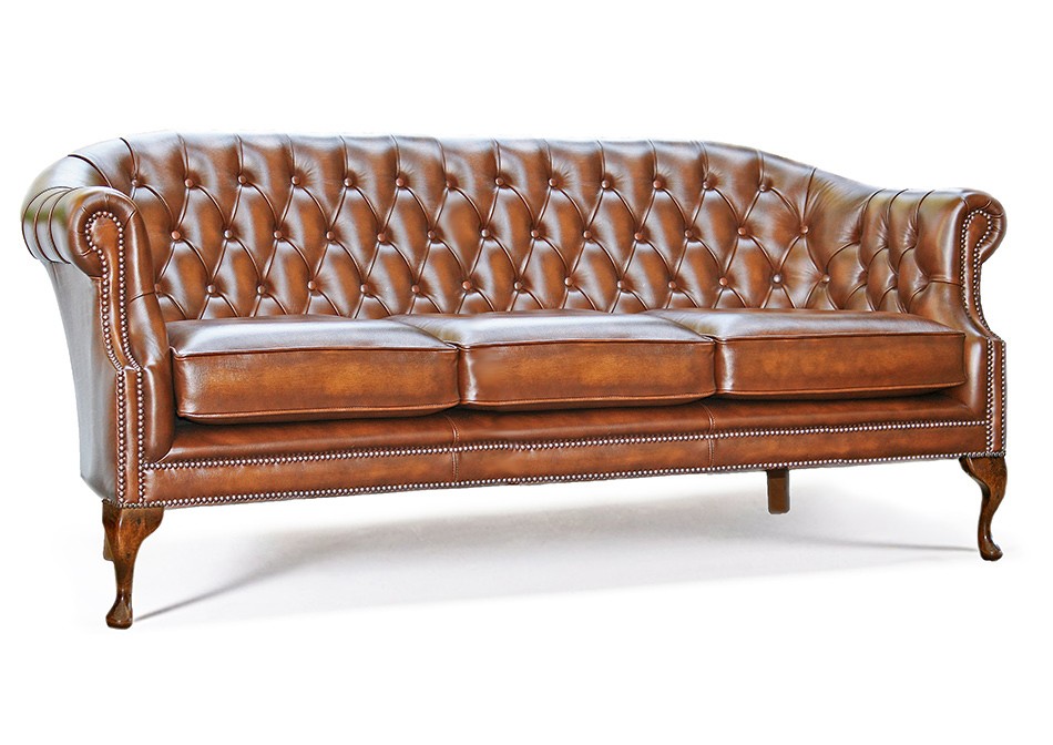 Tiffany 3 seat Chesterfield English Leather Sofa