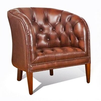 Jasper Chesterfield English Leather Tub Chair