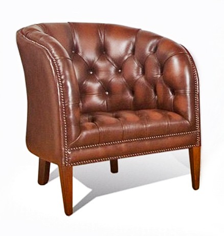 Jasper Chesterfield English Leather Tub Chair