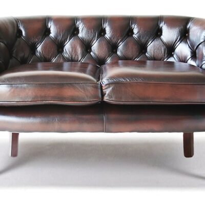 Victorian Tub 2 Seater Victorian Tub Handmade English Leather Chesterfield 2 Seater