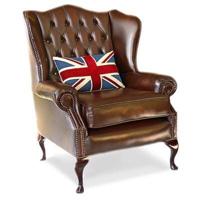Classic Wing Handmade English Leather Chesterfield Chair Classic Wing Handmade English Leather Chesterfield Chair