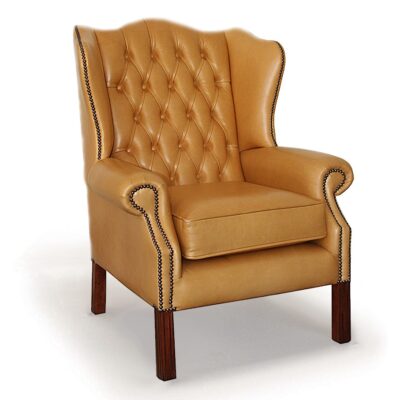 Classic Wing English Leather Chesterfield Chair