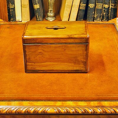 Vintage Yew Wood Victorian Cigar Box