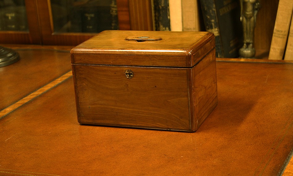 Vintage Yew Wood Victorian Cigar Box