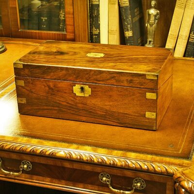 Mahogany Victorian Brass Bound Vintage Writing Slope