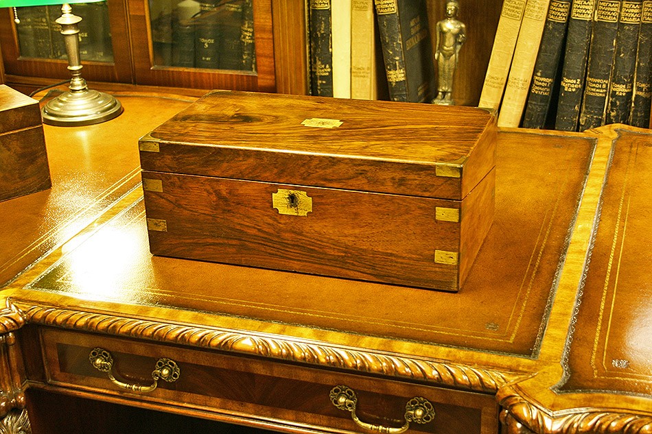 Mahogany Victorian Brass Bound Vintage Writing Slope