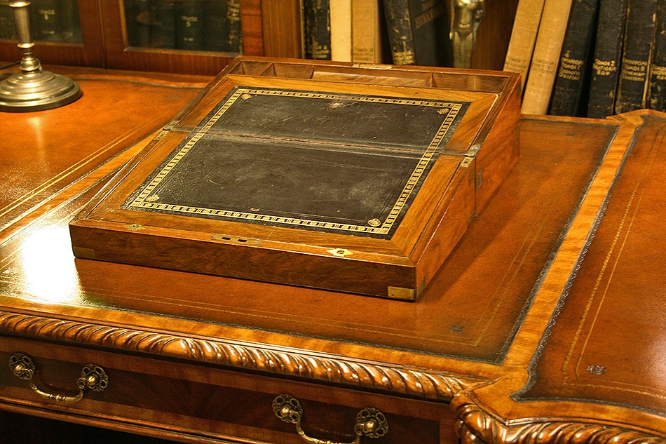 Mahogany Victorian Brass Bound Vintage Writing Slope