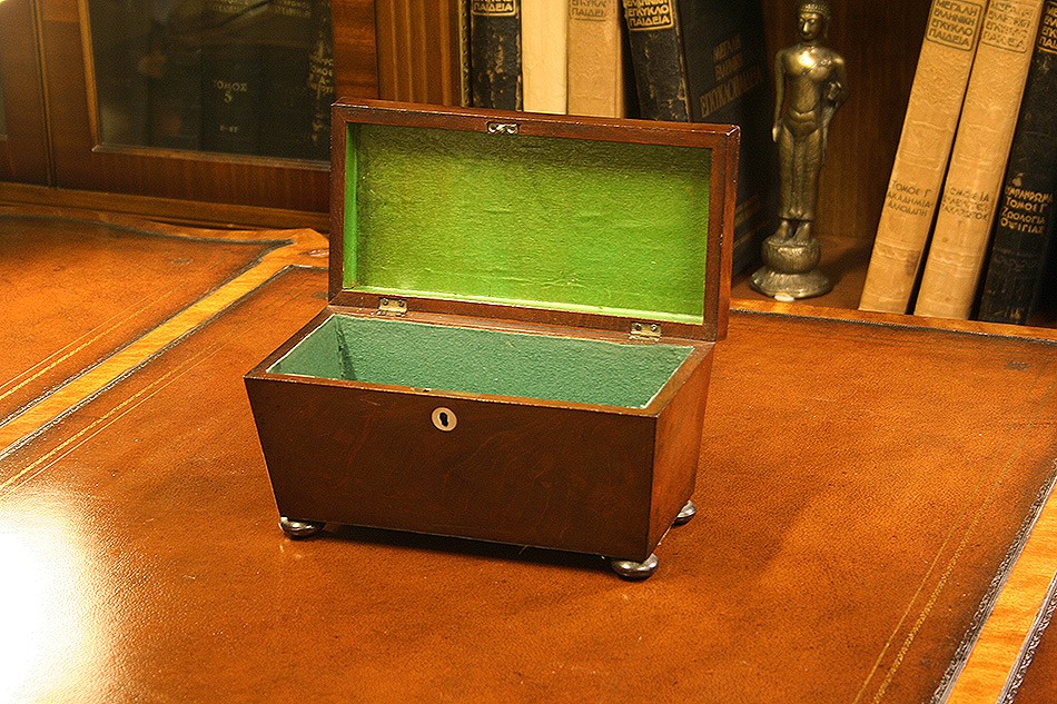 Mahogany Sarcophagus Tea Caddy