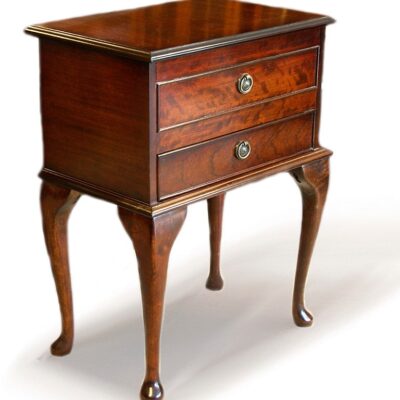 English Sewing Box with Open Top in Mahogany