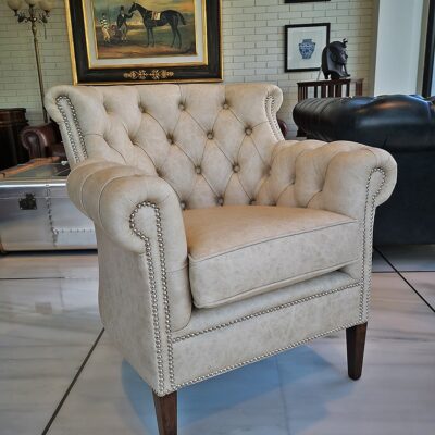 Wessex English Leather Chesterfield Club Chair