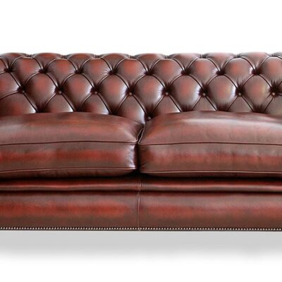 Burlington Δερμάτινος 3θέσιος Καναπές Chesterfield Αγγλίας Burlington Δερμάτινος 3θέσιος Καναπές Chesterfield Αγγλίας