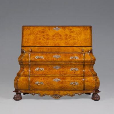 Bombe Bureau with leather inlay