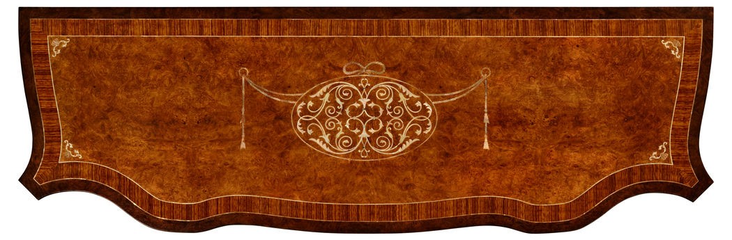 Burl and Mother of Pearl Inlaid Serpentine Sideboard