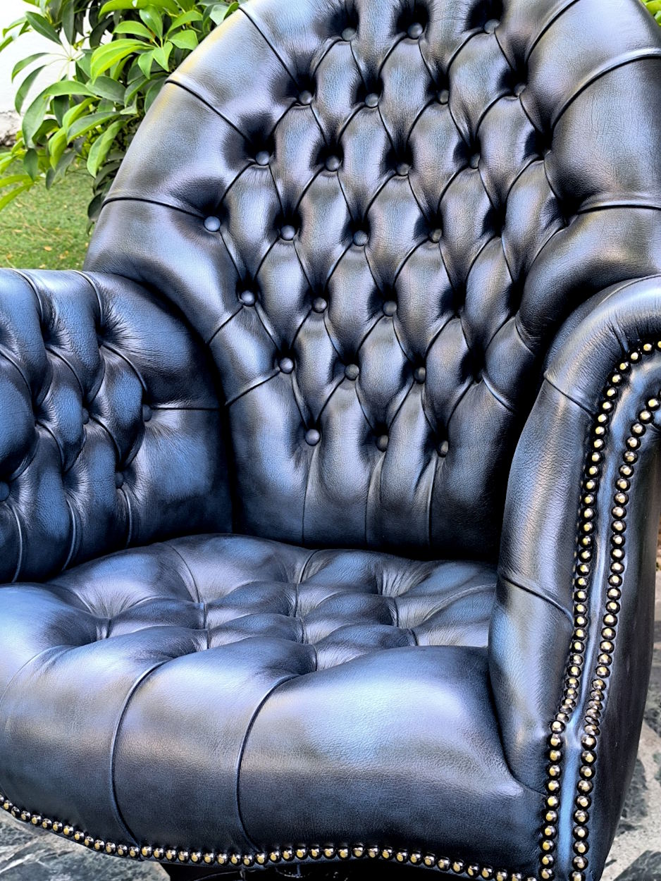 Directors Office Chair in Antique Blue - Image 2