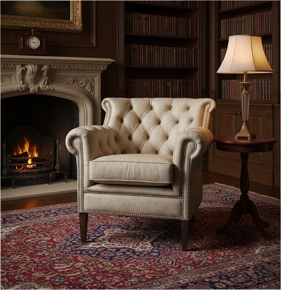 Wessex Leather Club Chair - Image 4
