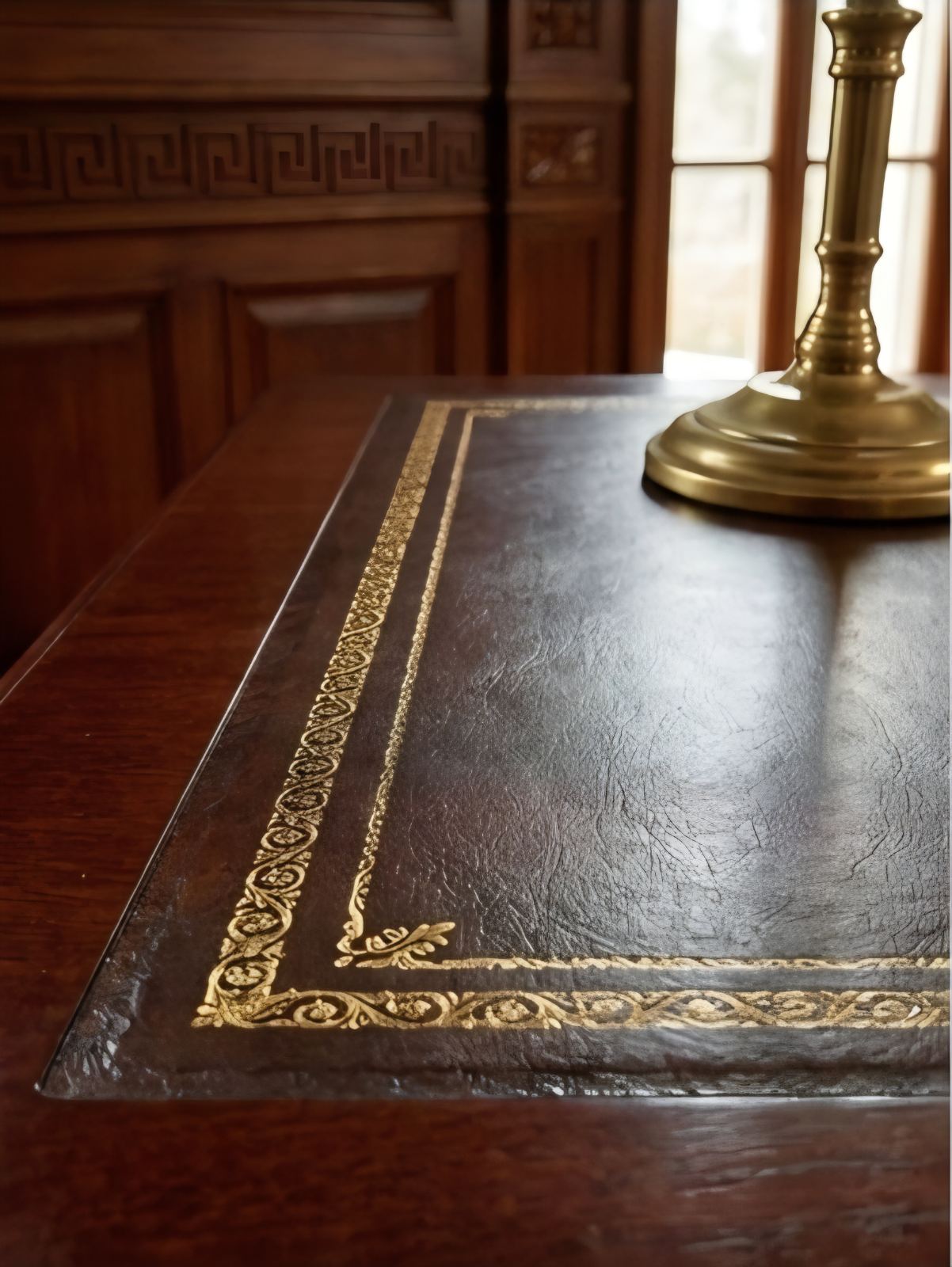English Large Mahogany Desk - Image 4