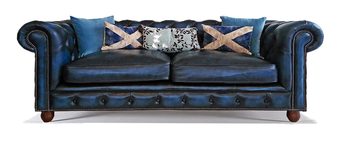 June Chesterfield Leather Sofa