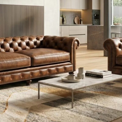 Sprung sofa and chair