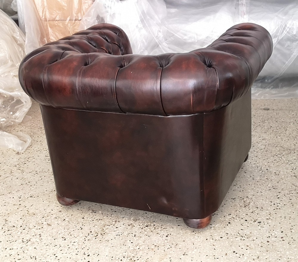 Chesterfield Low Back Leather Vintage Arm Chair