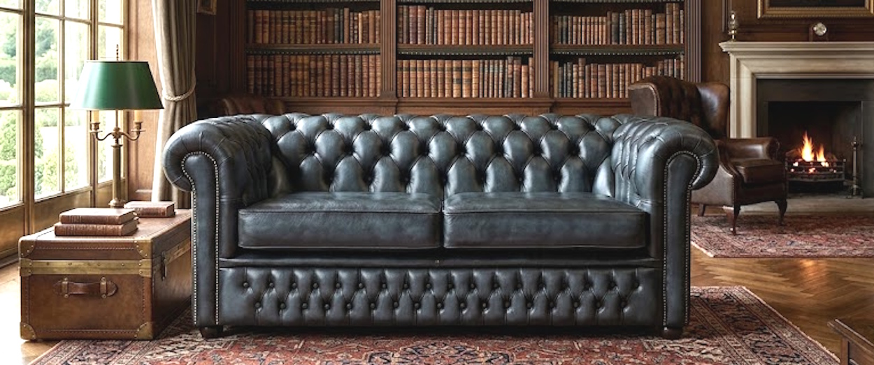 Buckingham 3 Seat Blue Sofa