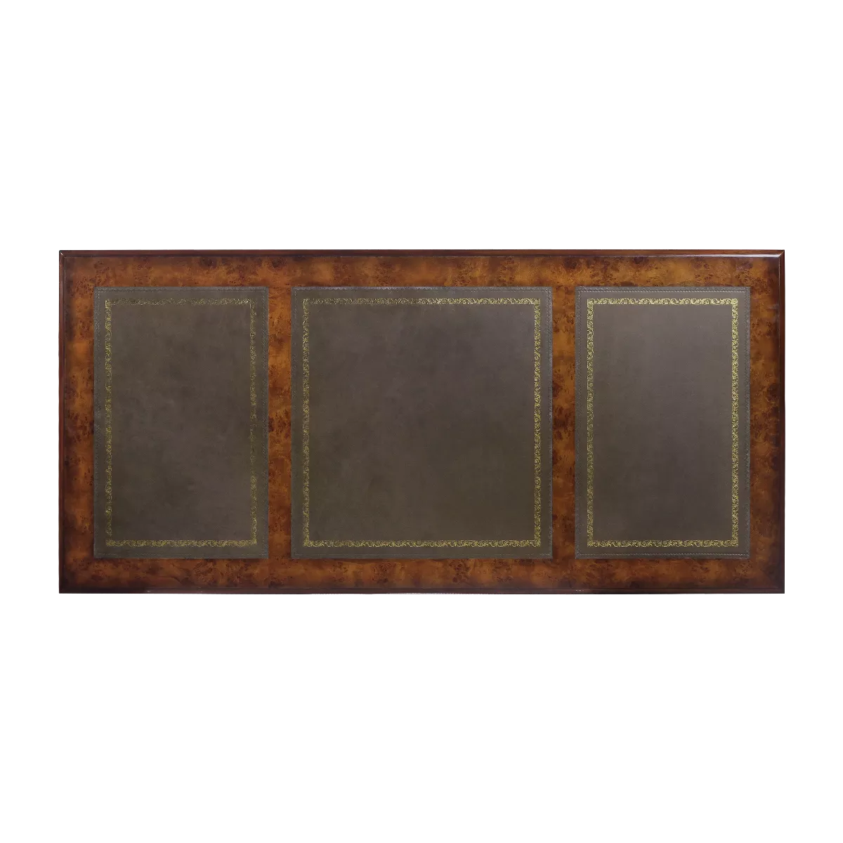 English Leather Top Desk in Burl - Image 8