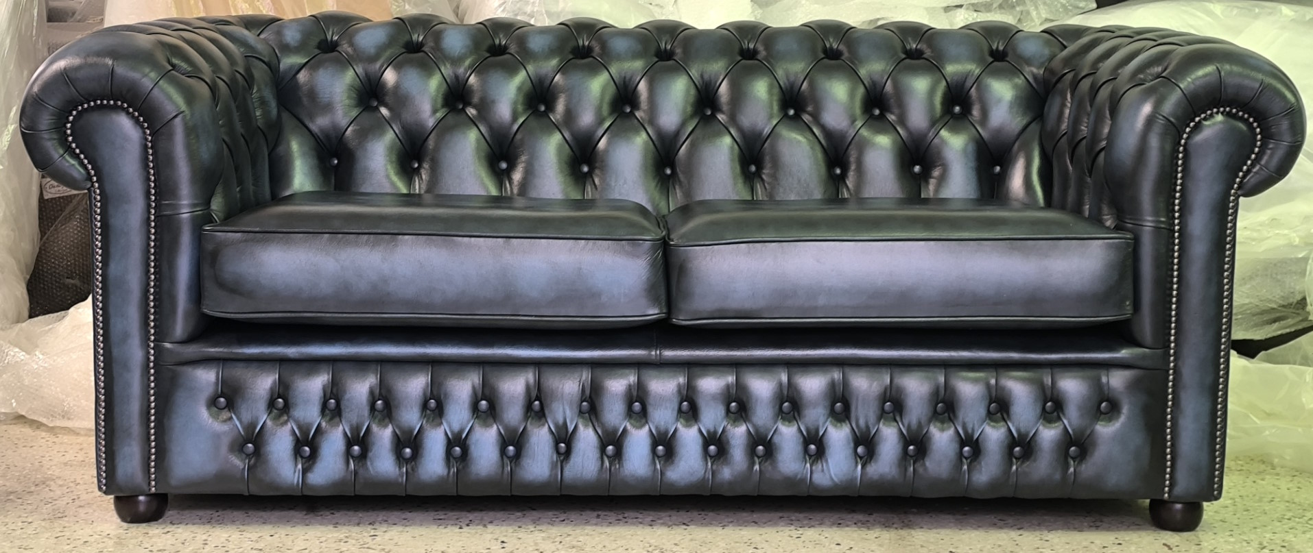 Buckingham 3 Seat Blue Sofa - Image 9
