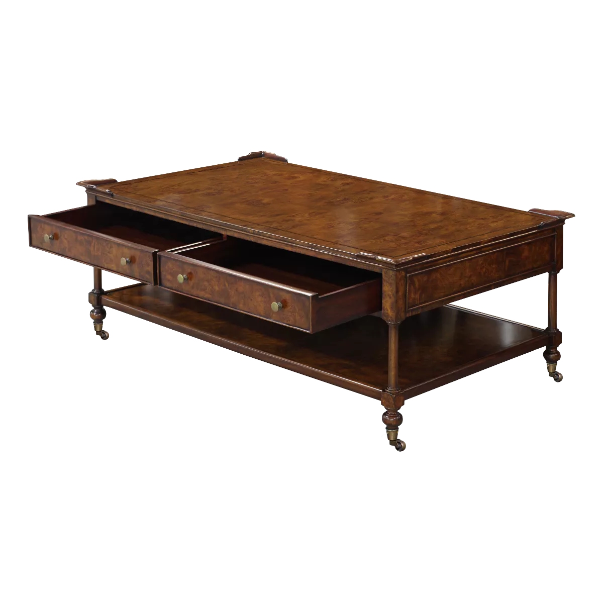 English Marvin Burl Wood Coffee Table - Image 3