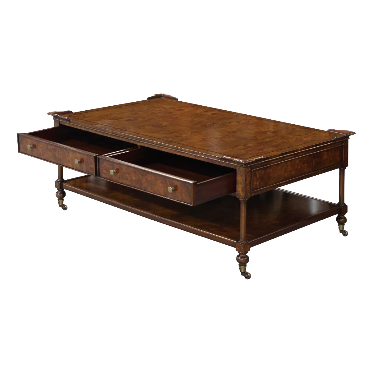 English Marvin Burl Wood Coffee Table - Image 4